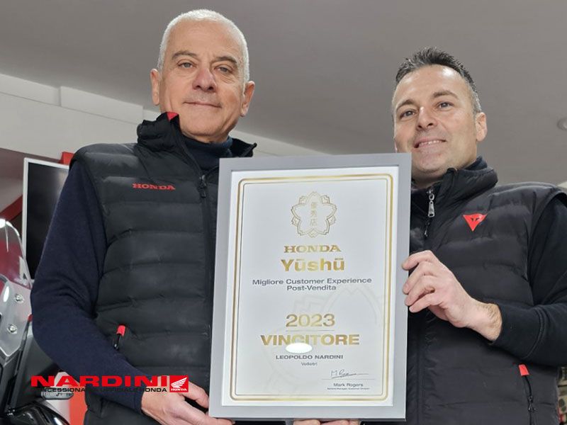 1° premio Honda Yūshū migliore Customer Experience post-vendita 2023 In Italia va a Nardini Honda
